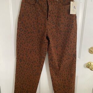 Leopard Print Brown Pants